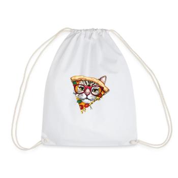 Chat à pizza moelleux - Sac de sport léger - blanc - Devant
