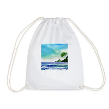 Aquarell Ozean Natur - Turnbeutel - Weiß - Vorne