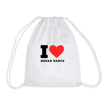 I love break dance - Drawstring Bag - white - Front