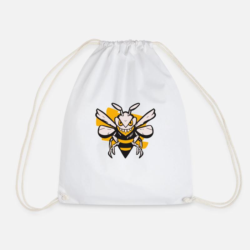 Evil Bee - Drawstring Bag - white