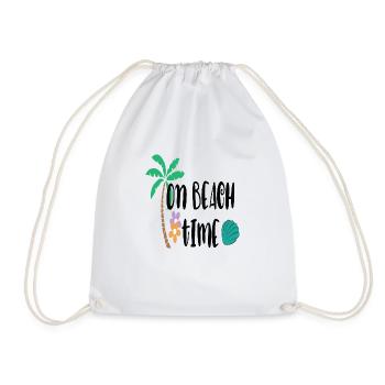 On Beach Time - Drawstring Bag - white - Front