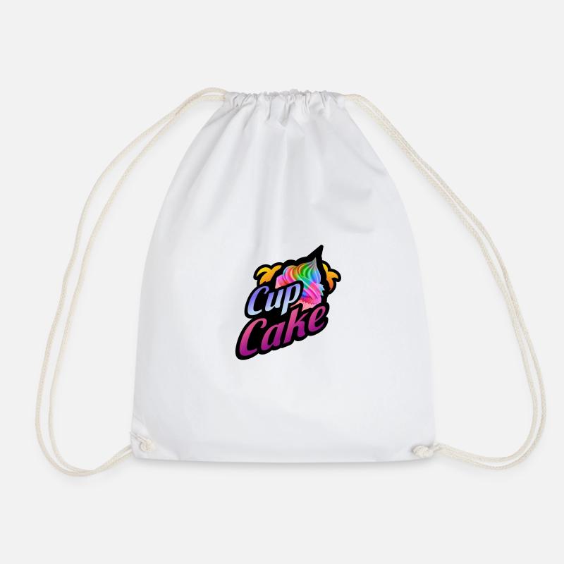 Cup cake cake logo - Drawstring Bag - white