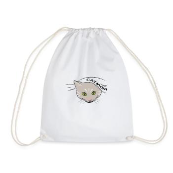 Cat - Drawstring Bag - white - Front