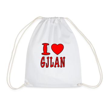 Gjlan, Kosova, Prishtina, Prizreni, Kuq e zi - Drawstring Bag - white - Front