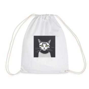 Katze - Turnbeutel - Weiß - Vorne
