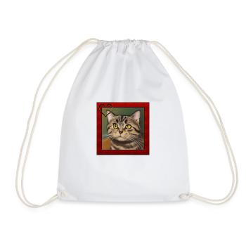 Katzenportrait 3 - Turnbeutel - Weiß - Vorne