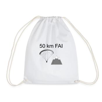 50 km FAI Gleitschirm - Turnbeutel - Weiß - Vorne