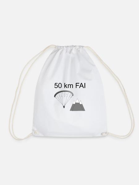 50 km FAI Gleitschirm - Turnbeutel - Weiß