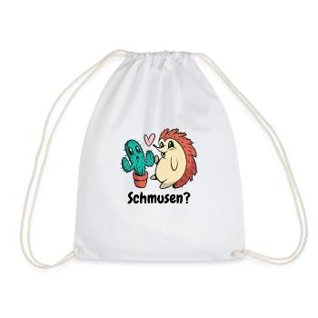 Kaktus zum Schmusen- Lustiger süßer Kaktus - Turnbeutel - Weiß - Vorne