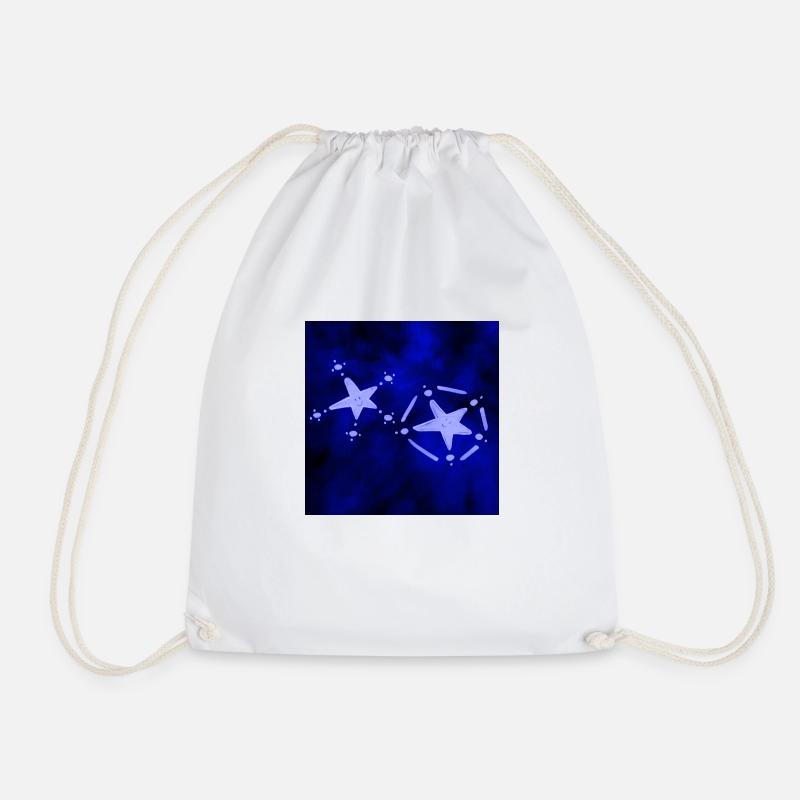 2 BLUE STARS - Drawstring Bag - white