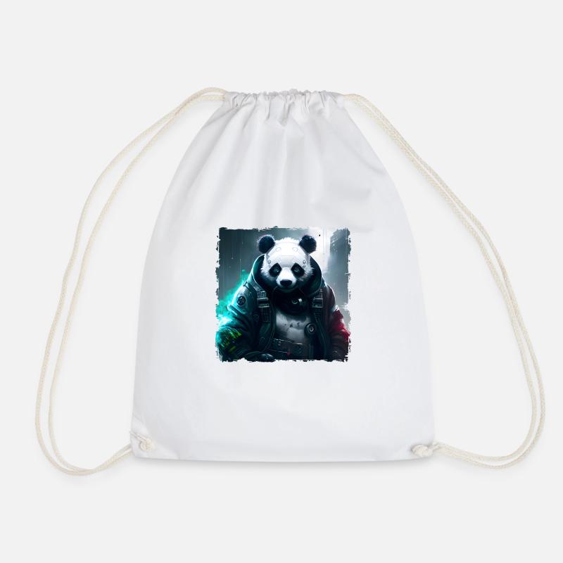 Panda Future Neon Cyber Anzug Robot - Turnbeutel - Weiß
