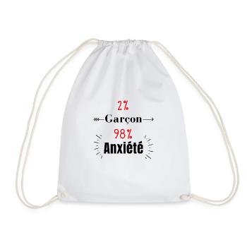 garçon anxieux - Sac de sport léger - blanc - Devant