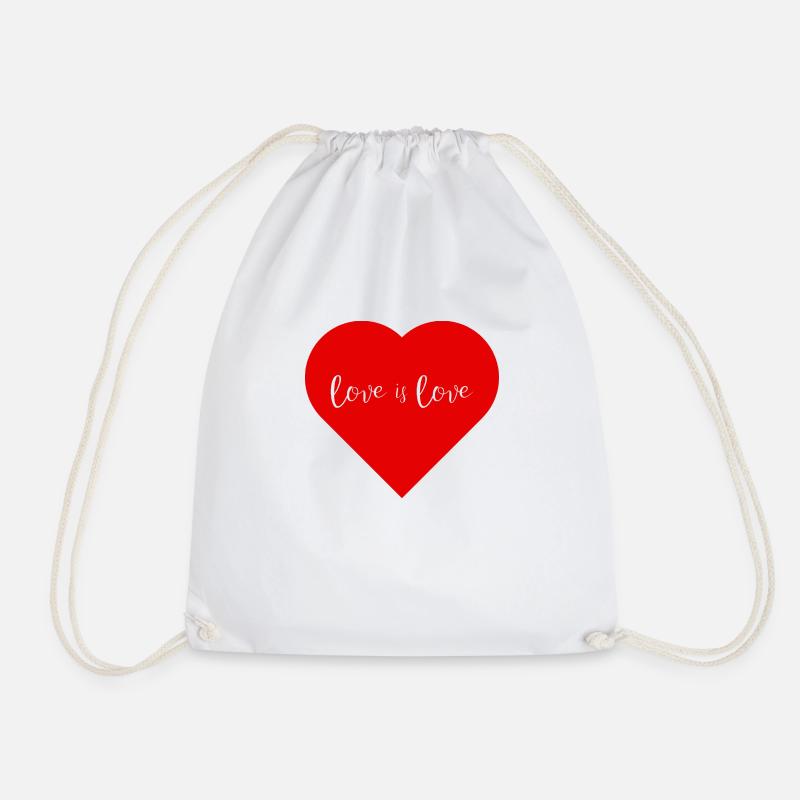Love is Love - Rotes Herz - Turnbeutel - Weiß