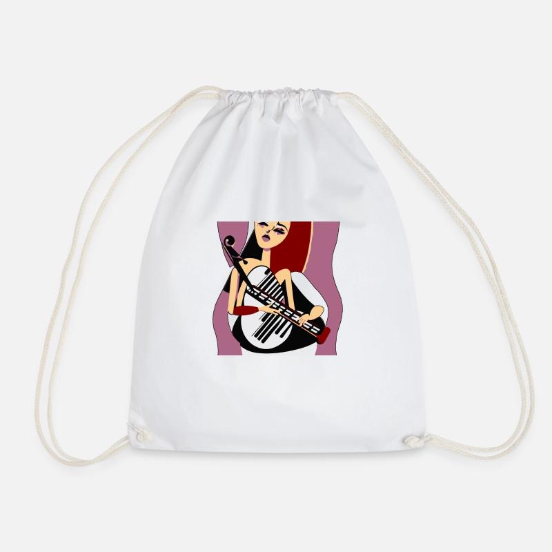 Music Girl - Drawstring Bag - white