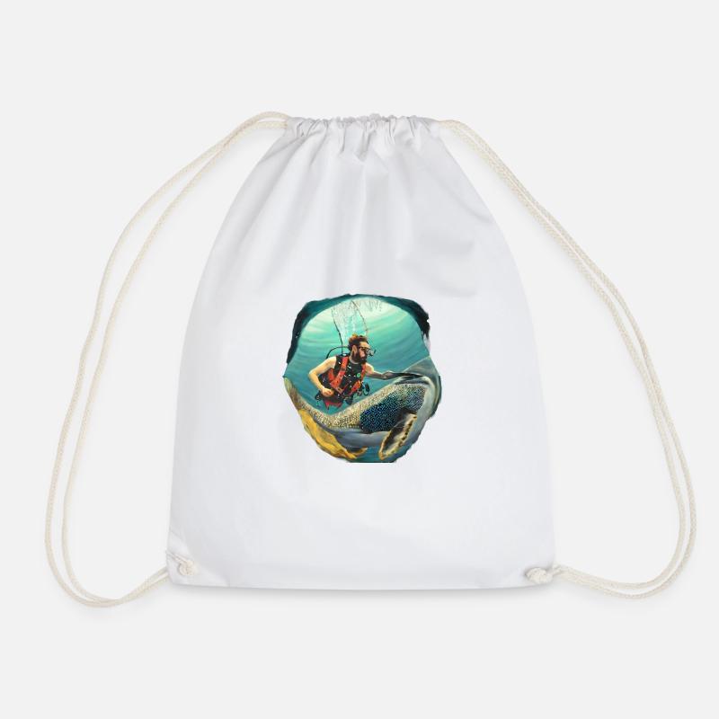 Deep Sea Love - Drawstring Bag - white