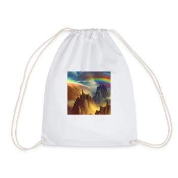 Regenbogen am Berg - Turnbeutel - Weiß - Vorne