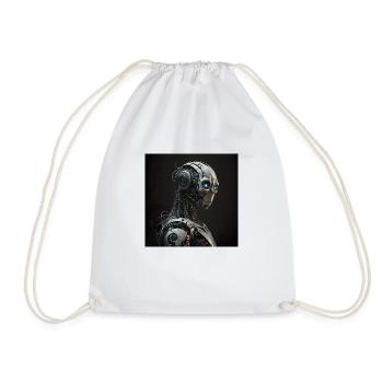 Blauäugiger Cyborg-Roboter - Turnbeutel - Weiß - Vorne