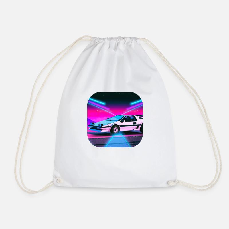 Back To The 80's | Synthwave - Drawstring Bag - white