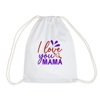 I love you mom - Drawstring Bag - white - Front