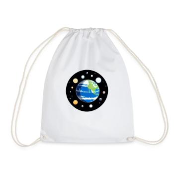Mignon dessin animé représentation de la planète Terre 7 - Sac de sport léger - blanc - Devant