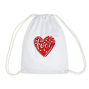 Amour avec cœur - Saint-Valentin, Fête des mères, Fête des pères - Sac de sport léger - blanc - Devant