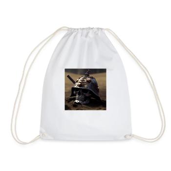 Samurai Melty Skull - Drawstring Bag - white - Front