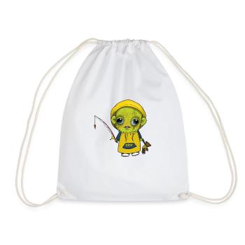Little Green Monster EEK - Drawstring Bag - white - Front