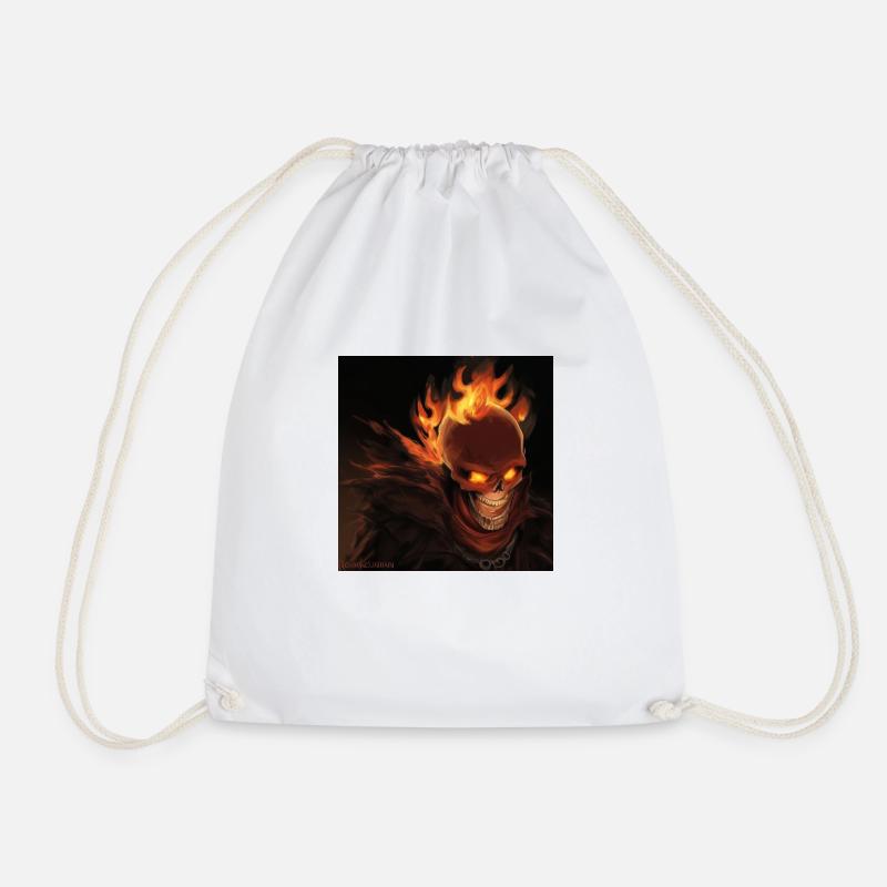Burning skull - Turnbeutel - Weiß