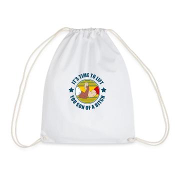 TIME TO LIFT - Drawstring Bag - white - Front