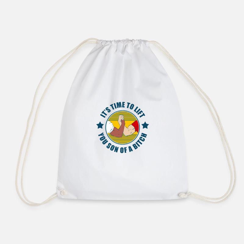 TIME TO LIFT - Drawstring Bag - white