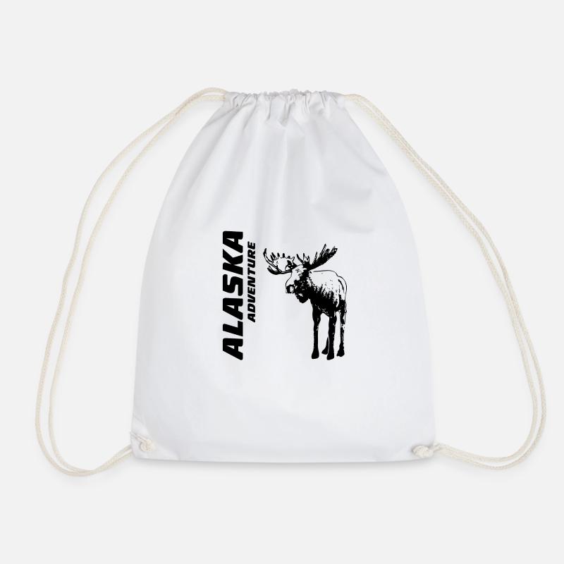 Alaska - Elk - Drawstring Bag - white