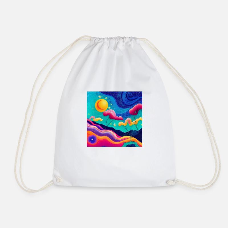 Autumn Night - Drawstring Bag - white