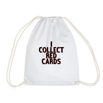 I Collect Red Cards 4 - Drawstring Bag - white - Front