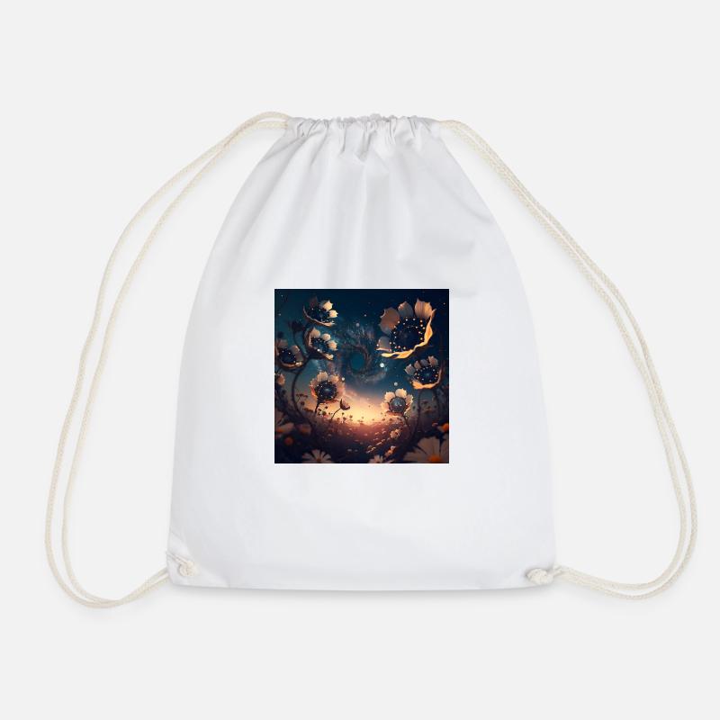 Science fiction flowers - Drawstring Bag - white