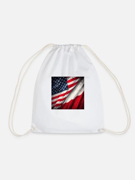 USA and Poland - Turnbeutel - Weiß