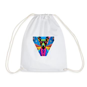 Super hero dog #18 - Drawstring Bag - white - Front