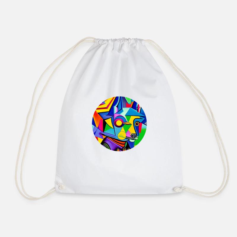 Super hero dog #7 - Drawstring Bag - white