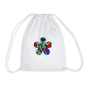 Super hero dog #13 - Drawstring Bag - white - Front