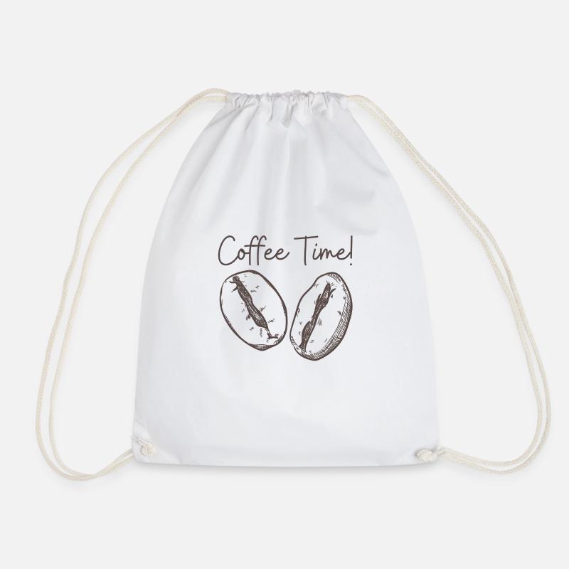 Coffee Time! The statement for coffee lovers! - Drawstring Bag - white
