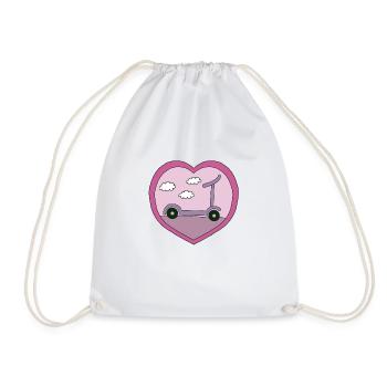 Scooter in pink design - Drawstring Bag - white - Front