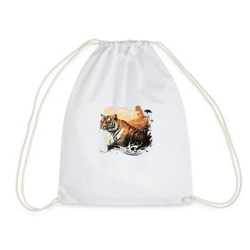 Le tigre - Sac de sport léger - blanc - Devant