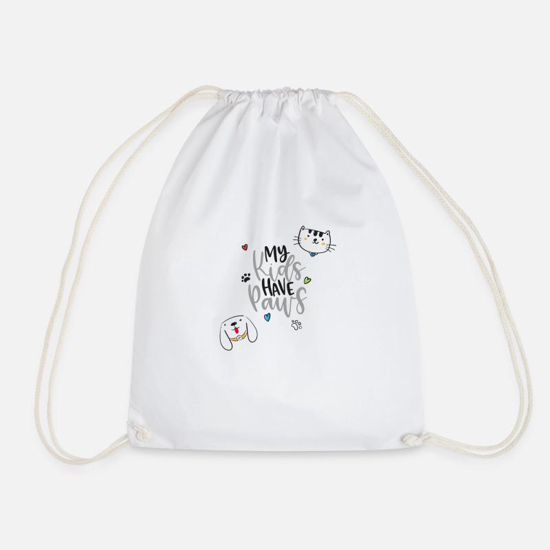 My children have paws - Drawstring Bag - white
