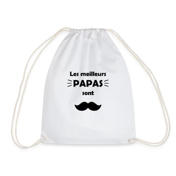 Les meilleurs papas sont moustachus - Sac de sport léger - blanc - Devant