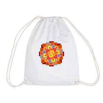 Pixelmandala - Turnbeutel - Weiß - Vorne