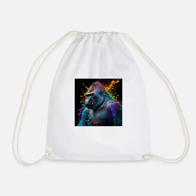 Gorille coloré, design unique - Sac de sport léger - blanc