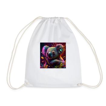 Farbiger Koala, einzigartiges Design - Turnbeutel - Weiß - Vorne