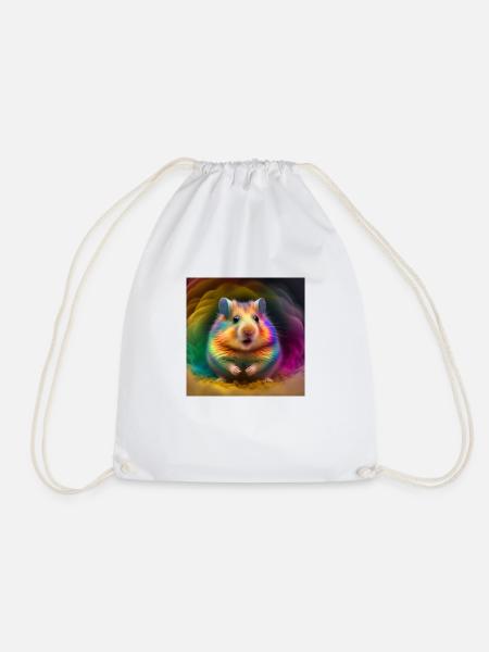 Farbiger Hamster, einzigartiges Design - Turnbeutel - Weiß