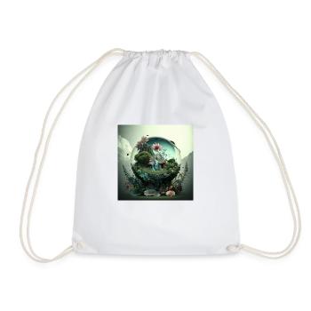 The whole world in a small drop. - Drawstring Bag - white - Front