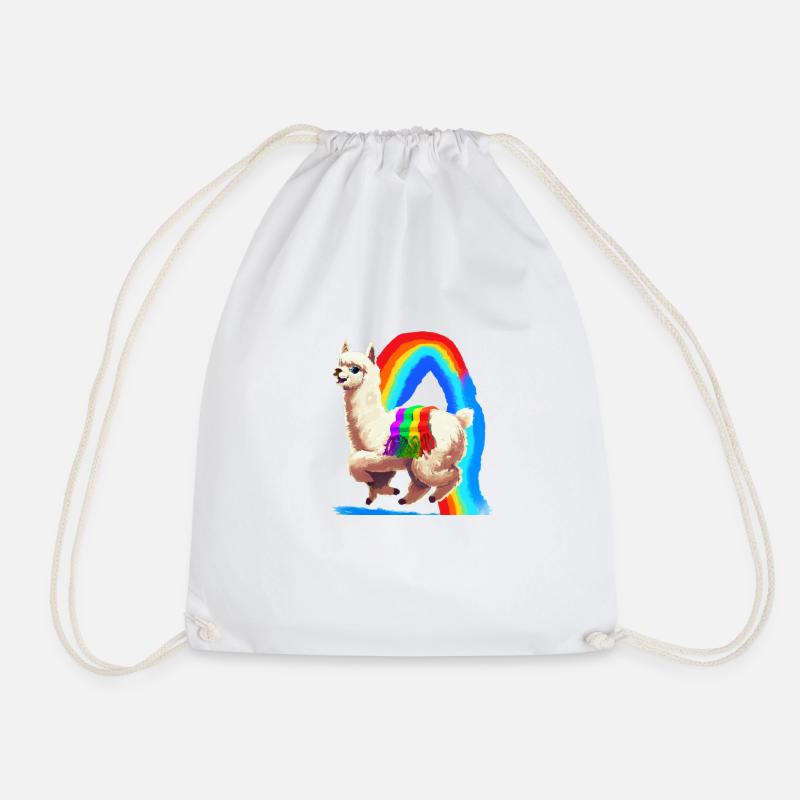 Alpaga arc-en-ciel - Sac de sport léger - blanc