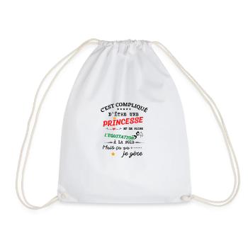 Princesse et Equitation - Sac de sport léger - blanc - Devant